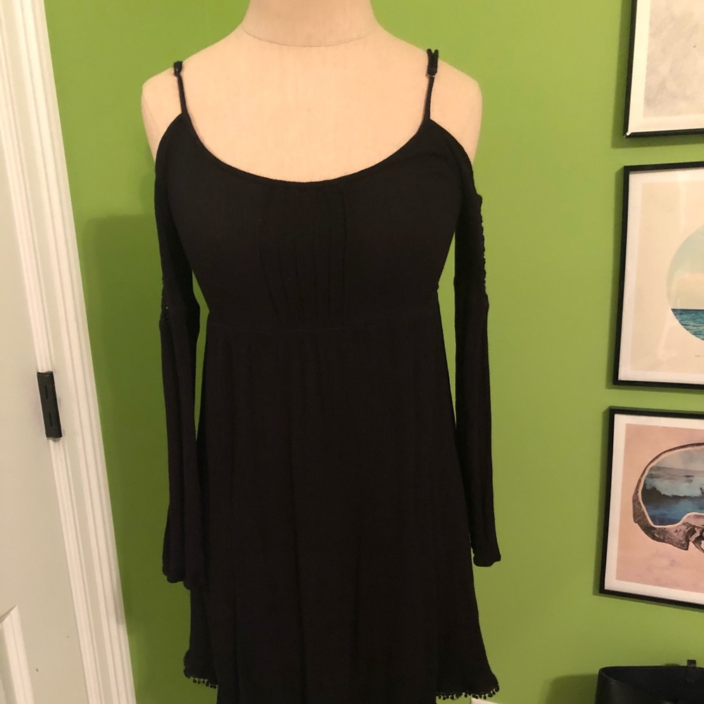 Black open shoulder dress